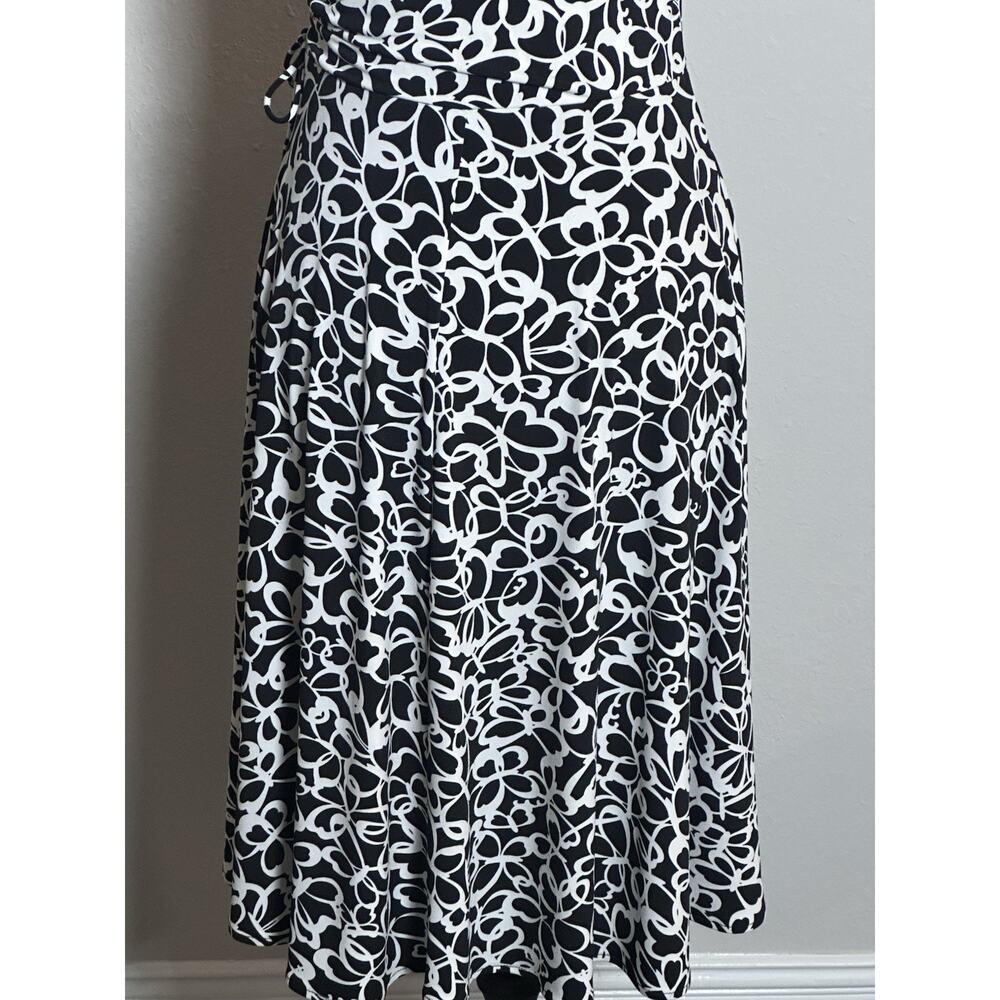 London Times Petite Women's Dress Black & White Cap Sleeve Dress Size 10P - Picture 15 of 16